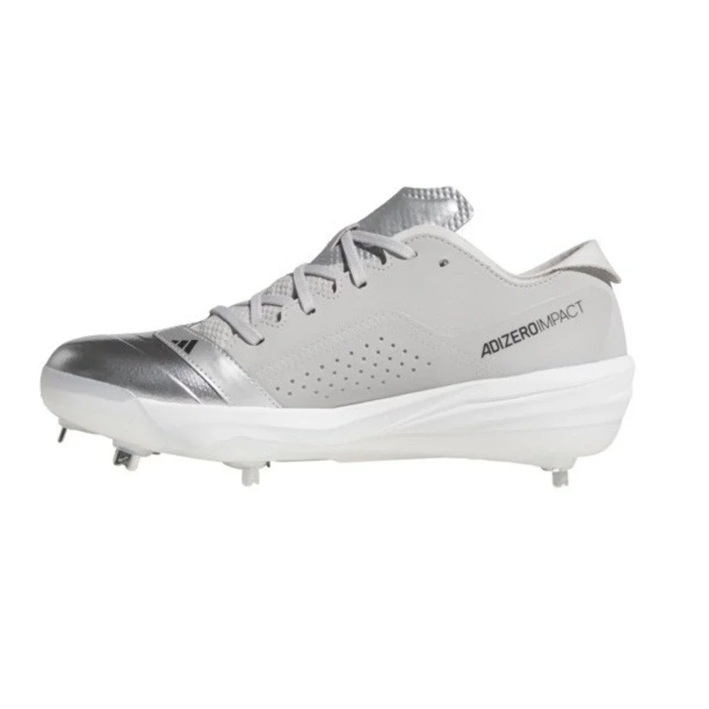 Adidas Mens Adizero Impact Silver Speed Baseball, Silver Metallic/Black/Grey, 16